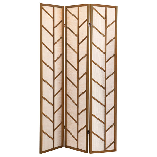 Mila 3-Panel Room Divider Folding Shoji Screen Walnut - Discount Furniture Connection