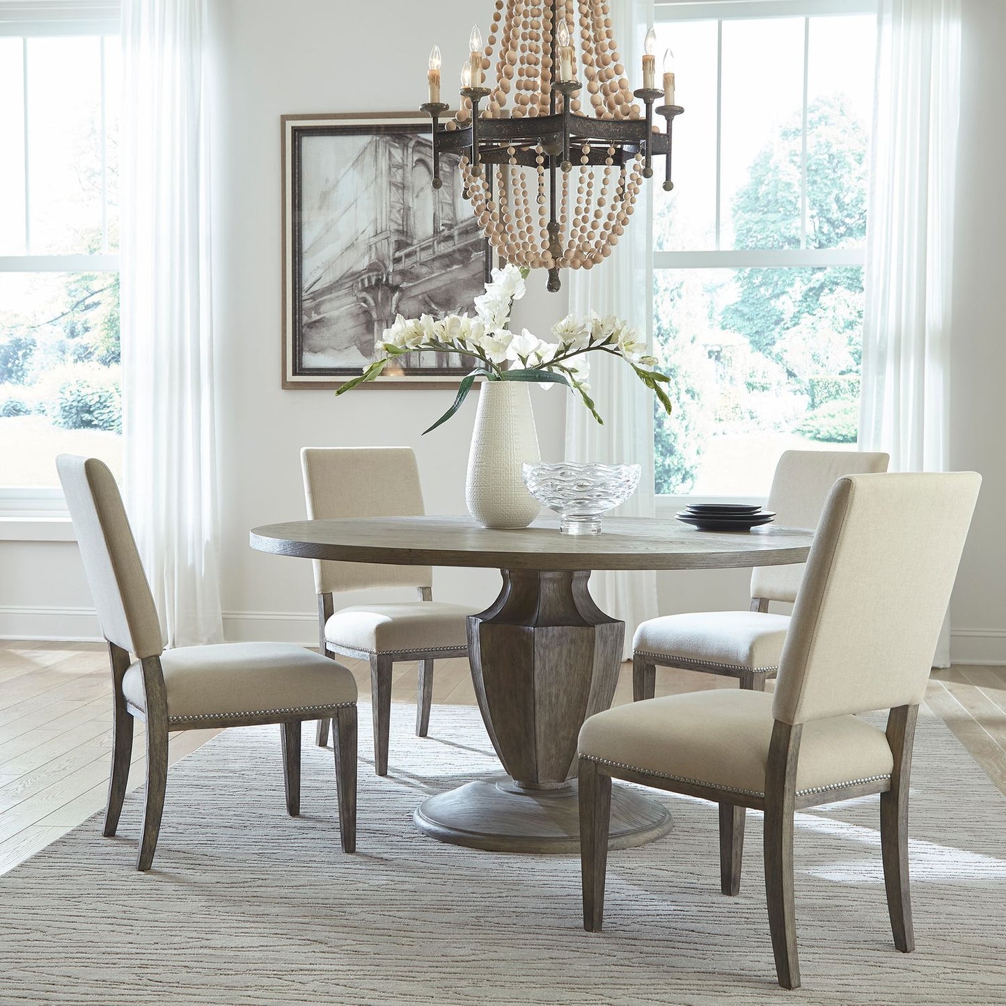 5 Piece Pedestal Table Set