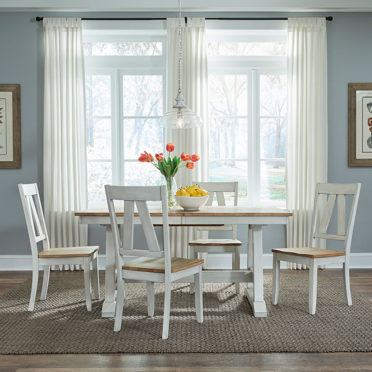 5 Piece Trestle Table Set