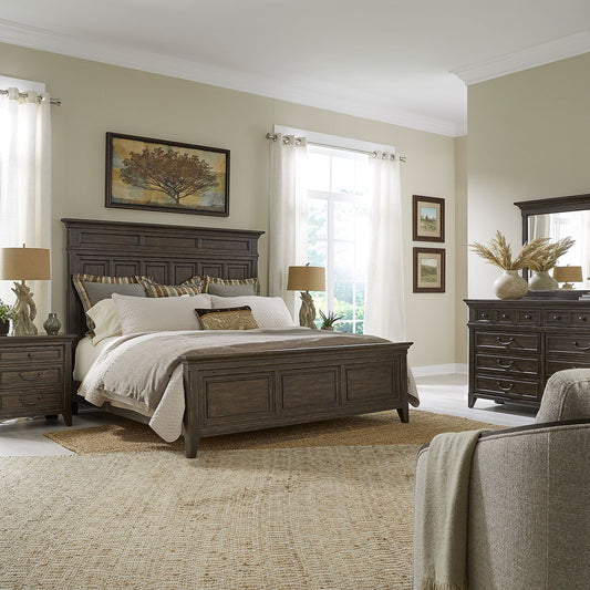 Paradise Valley - King California Panel Bed, Dresser & Mirror, Night Stand
