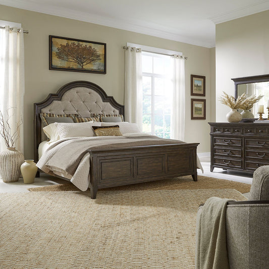 Paradise Valley - King California Uph Bed, Dresser & Mirror