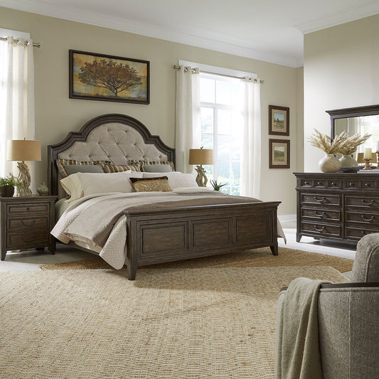 Paradise Valley - King Uph Bed, Dresser & Mirror, Night Stand