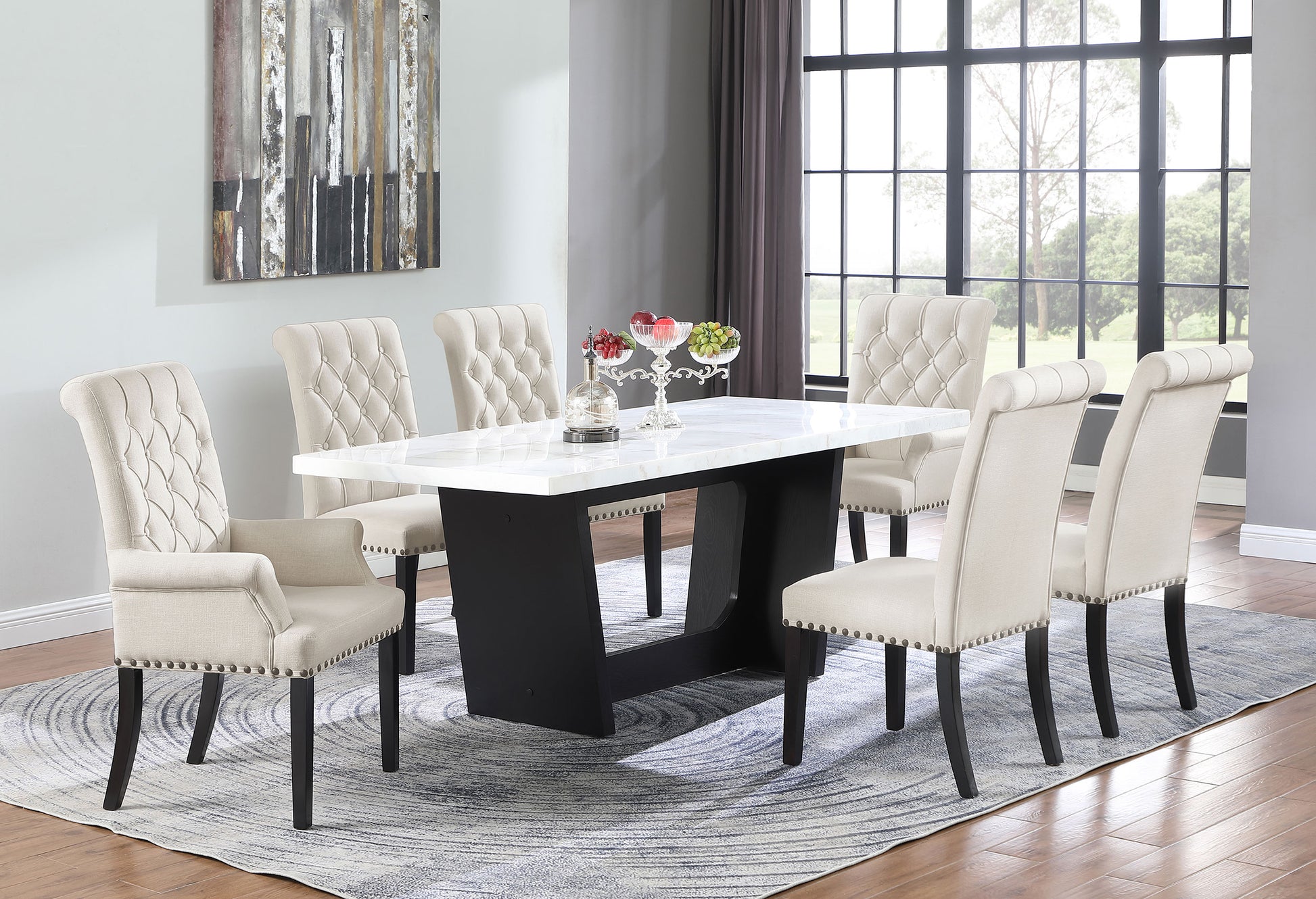 Alana Velvet Upholstered Dining Arm Chair Sand - Discount Furniture Connection
