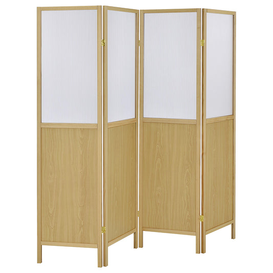 Mattison 4-Panel Room Divider Folding Shoji Screen Natural - Discount Furniture Connection