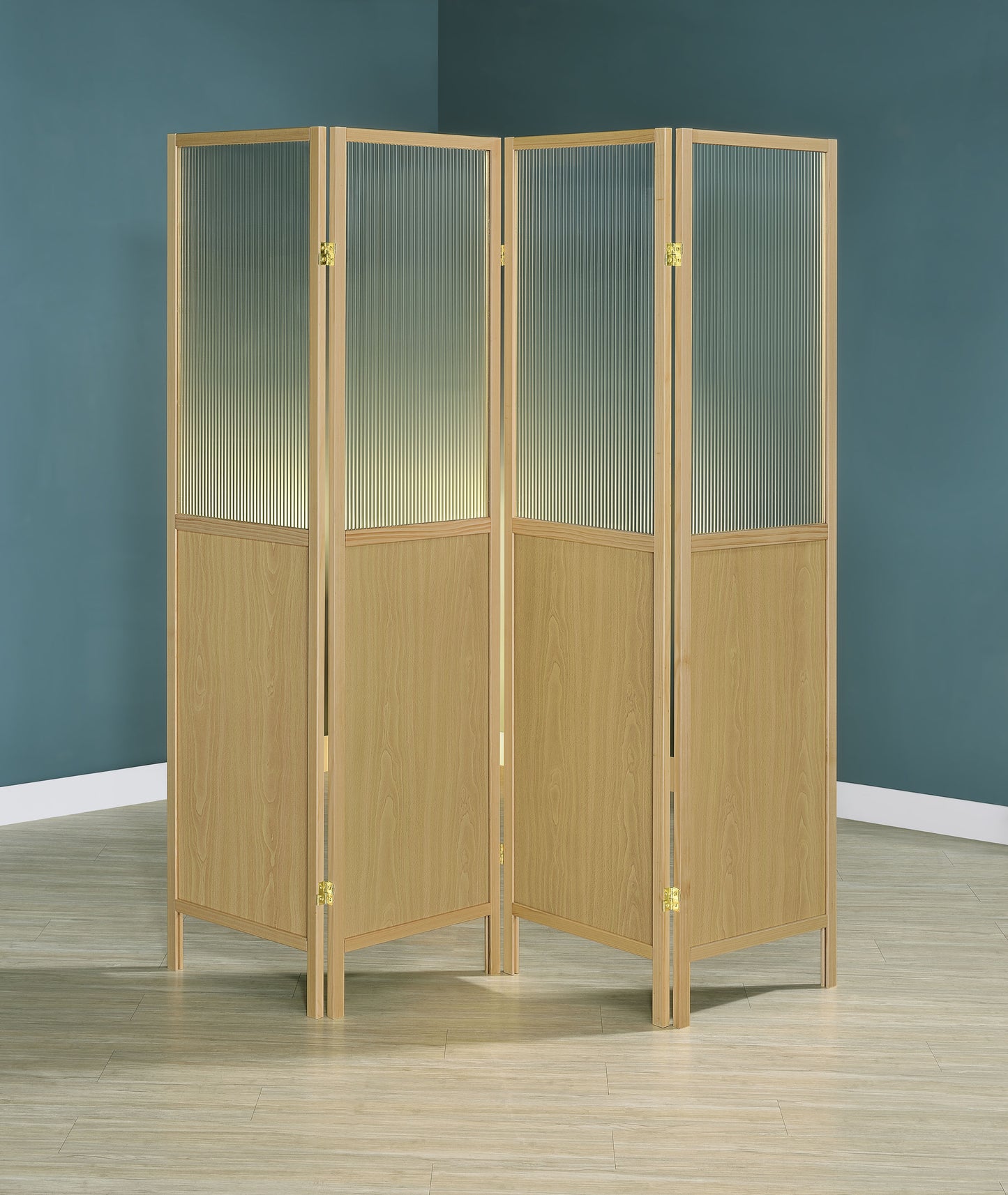 Mattison 4-Panel Room Divider Folding Shoji Screen Natural - Discount Furniture Connection
