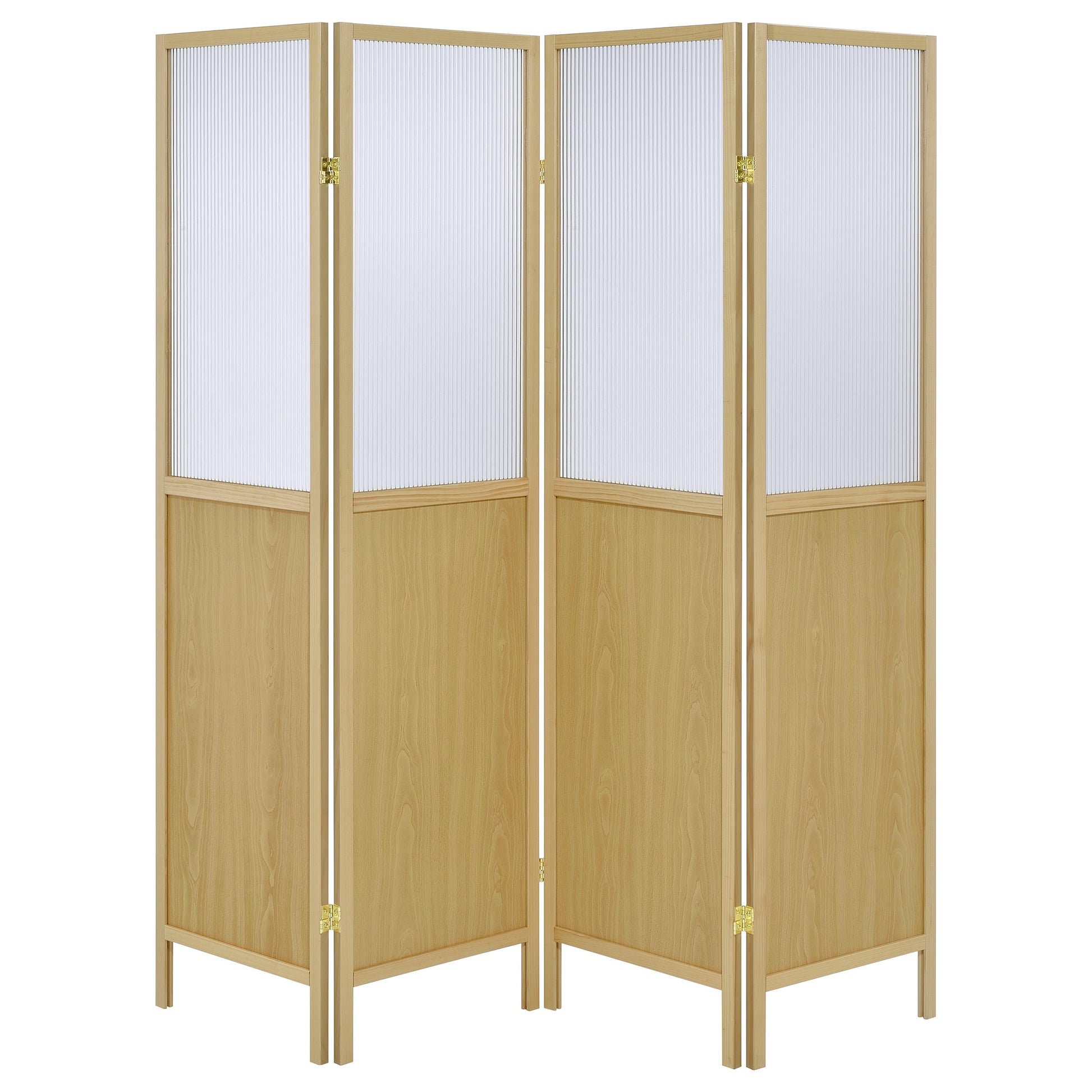 Mattison 4-Panel Room Divider Folding Shoji Screen Natural - Discount Furniture Connection