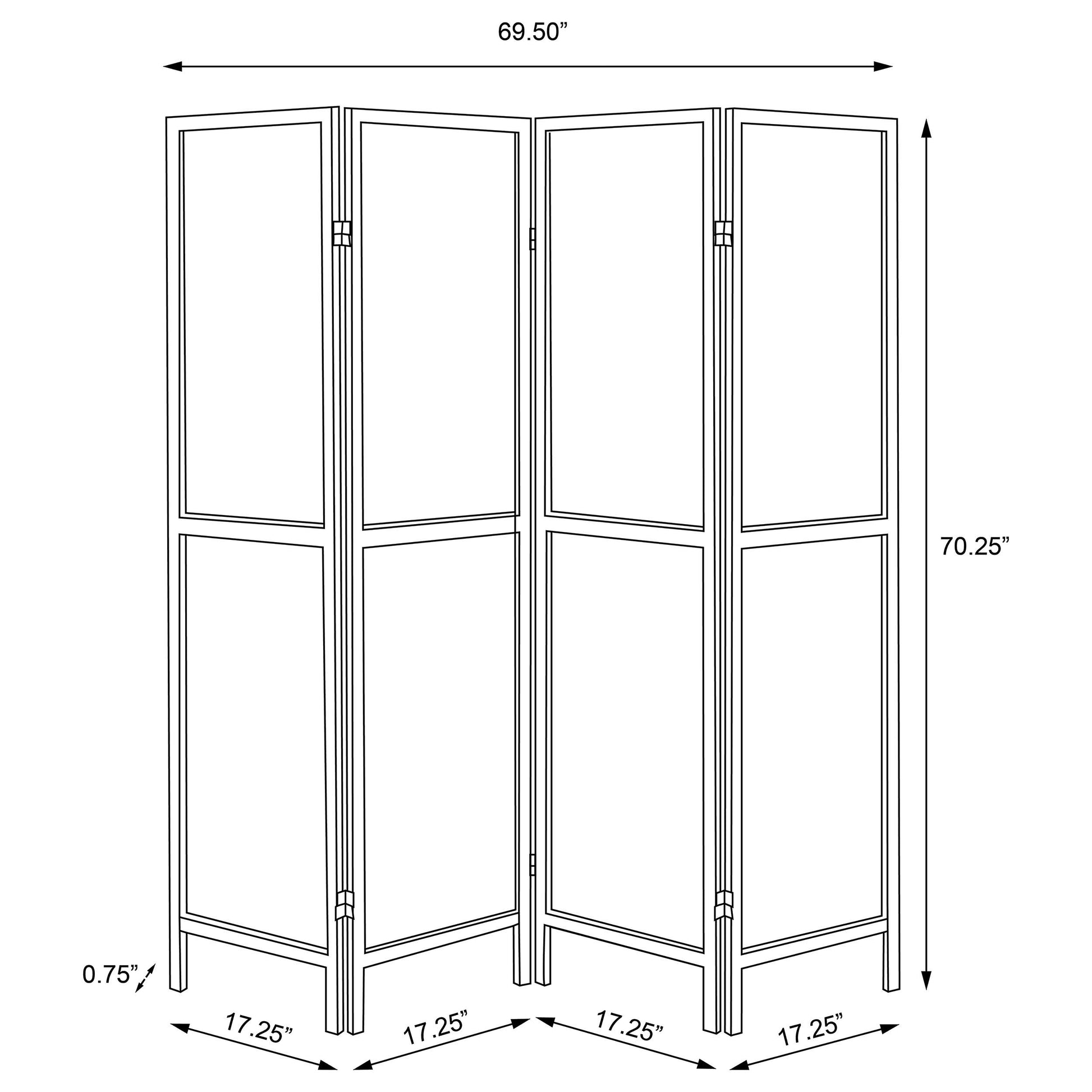 Mattison 4-Panel Room Divider Folding Shoji Screen Natural - Discount Furniture Connection