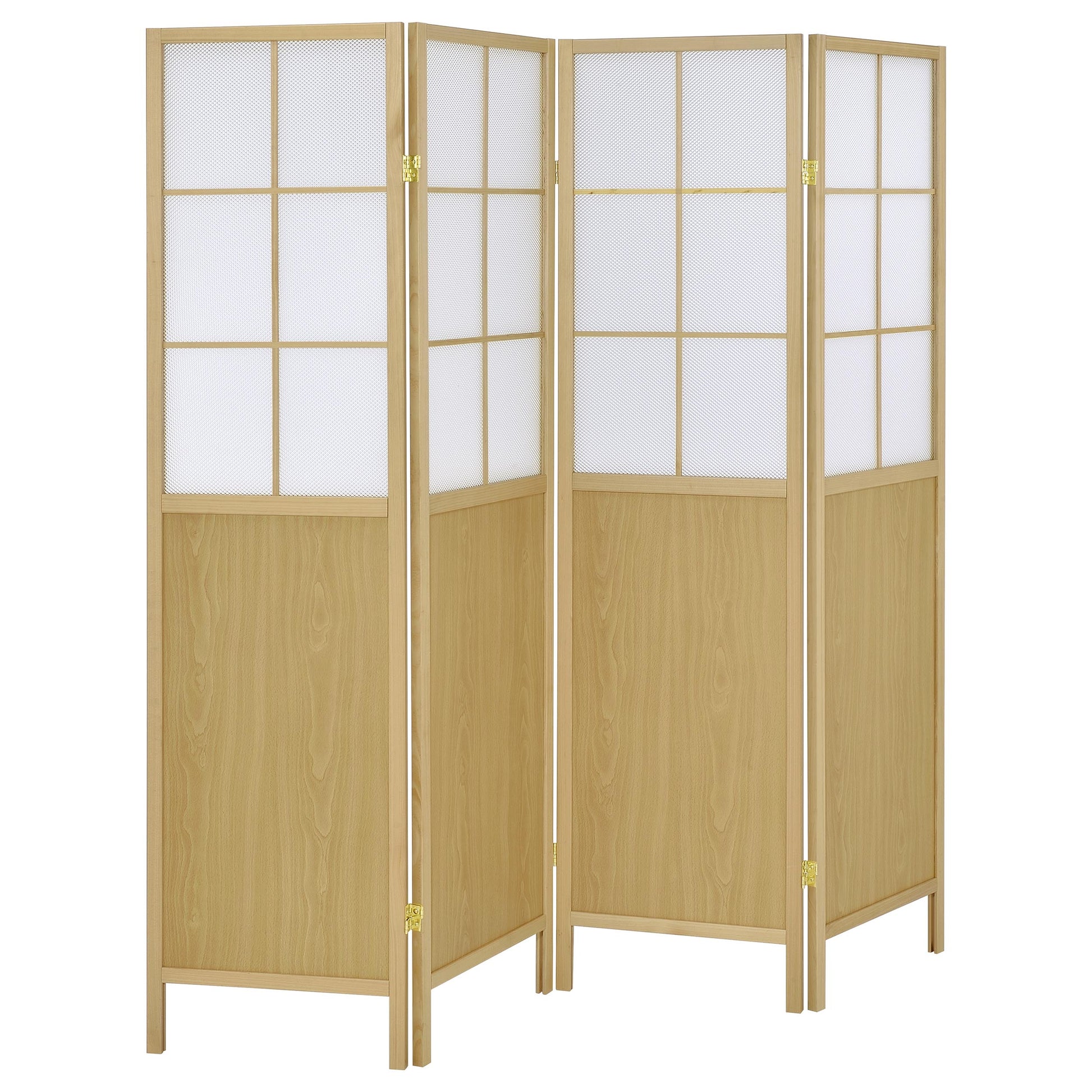 Edwards 4-Panel Room Divider Folding Shoji Screen Natural - Discount Furniture Connection