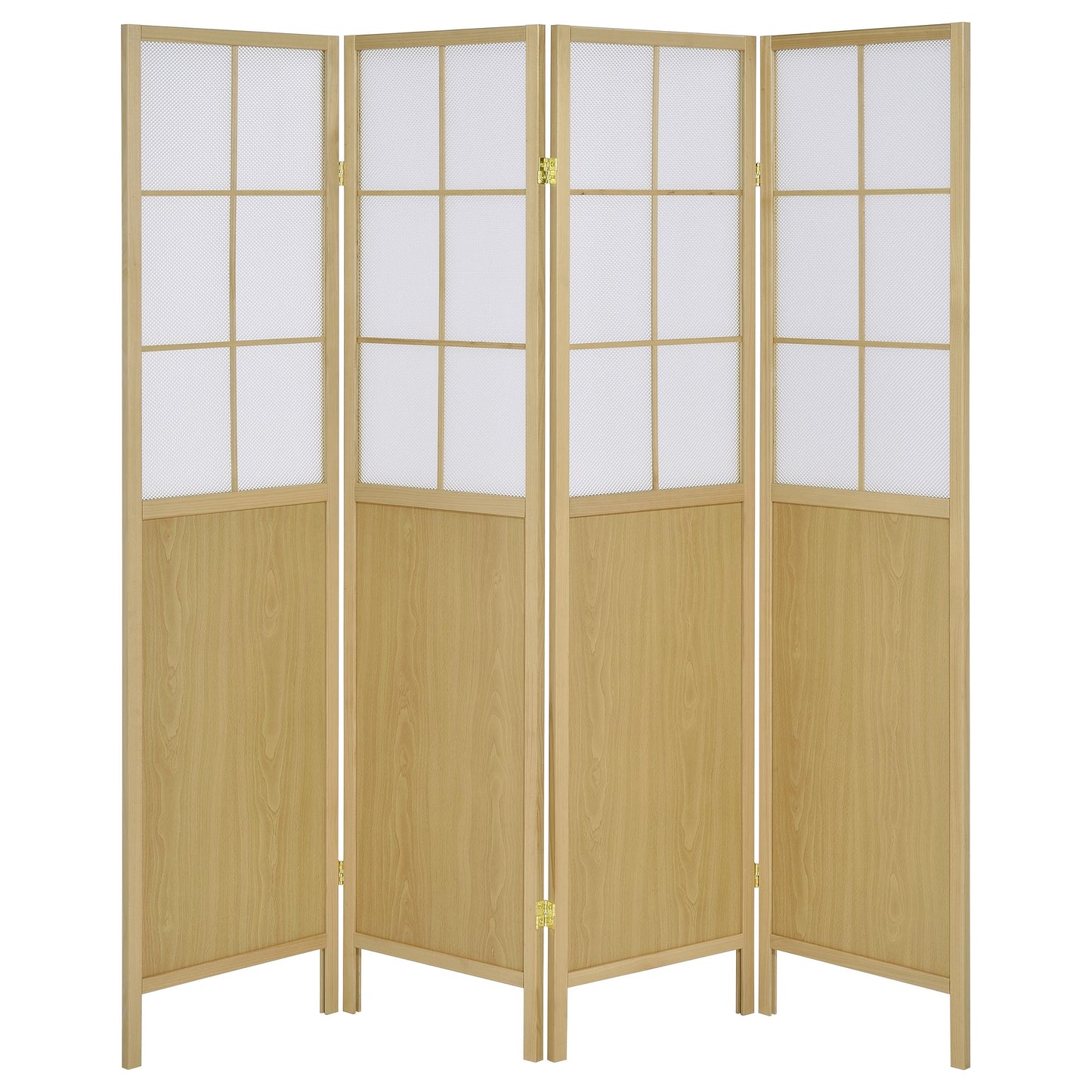 Edwards 4-Panel Room Divider Folding Shoji Screen Natural - Discount Furniture Connection