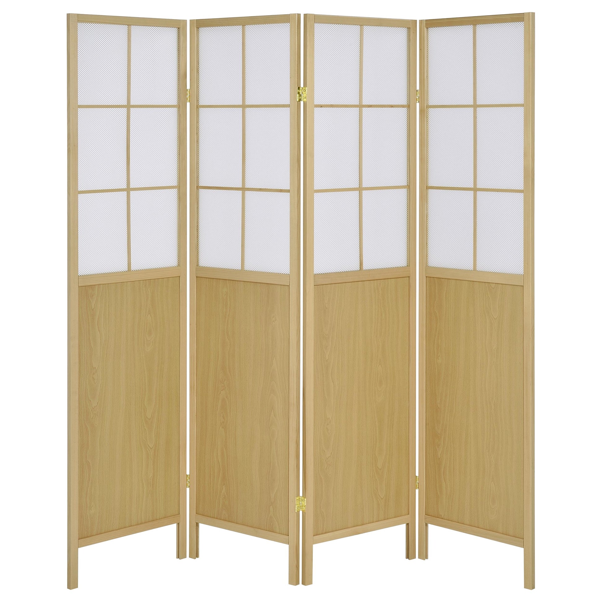 Edwards 4-Panel Room Divider Folding Shoji Screen Natural - Discount Furniture Connection