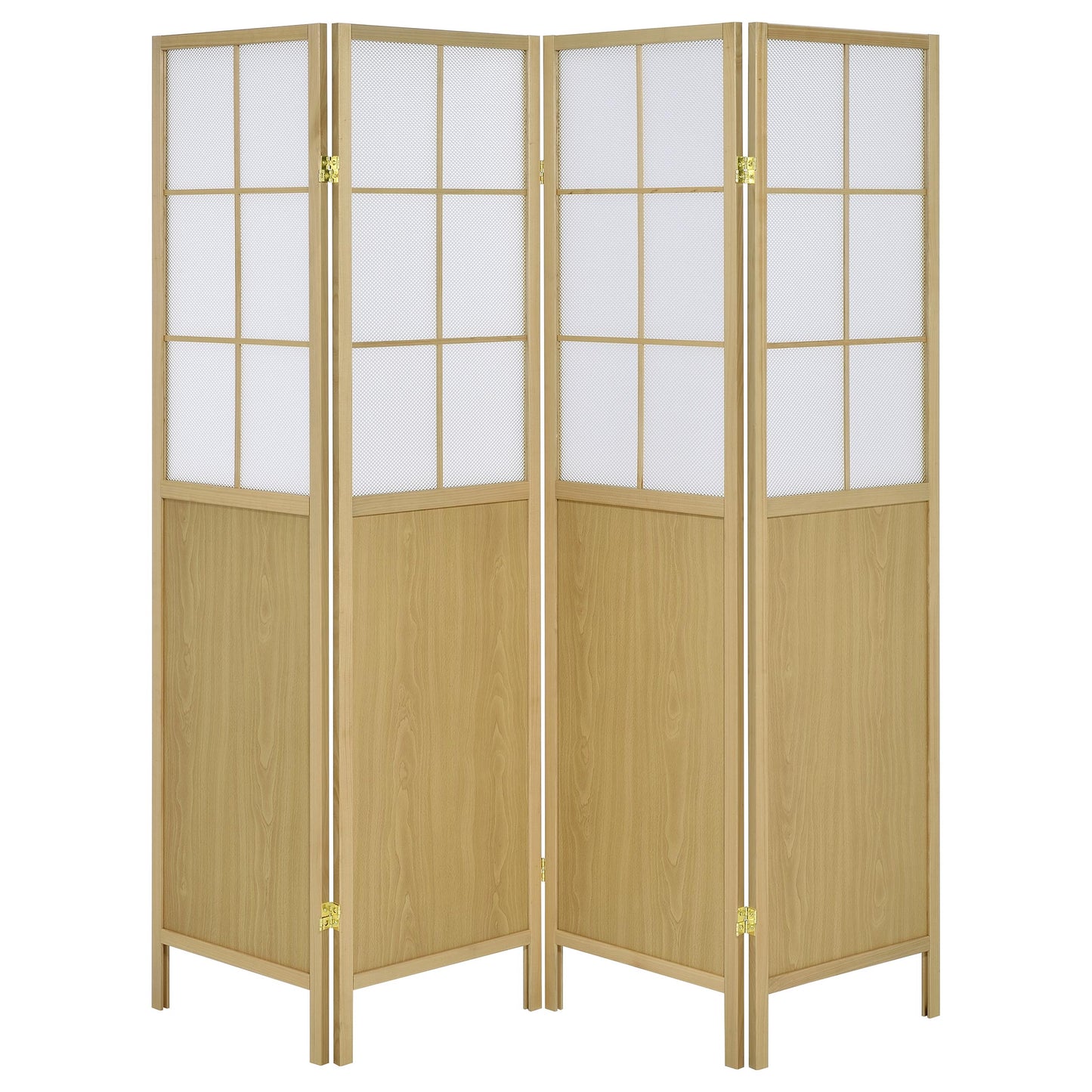 Edwards 4-Panel Room Divider Folding Shoji Screen Natural - Discount Furniture Connection