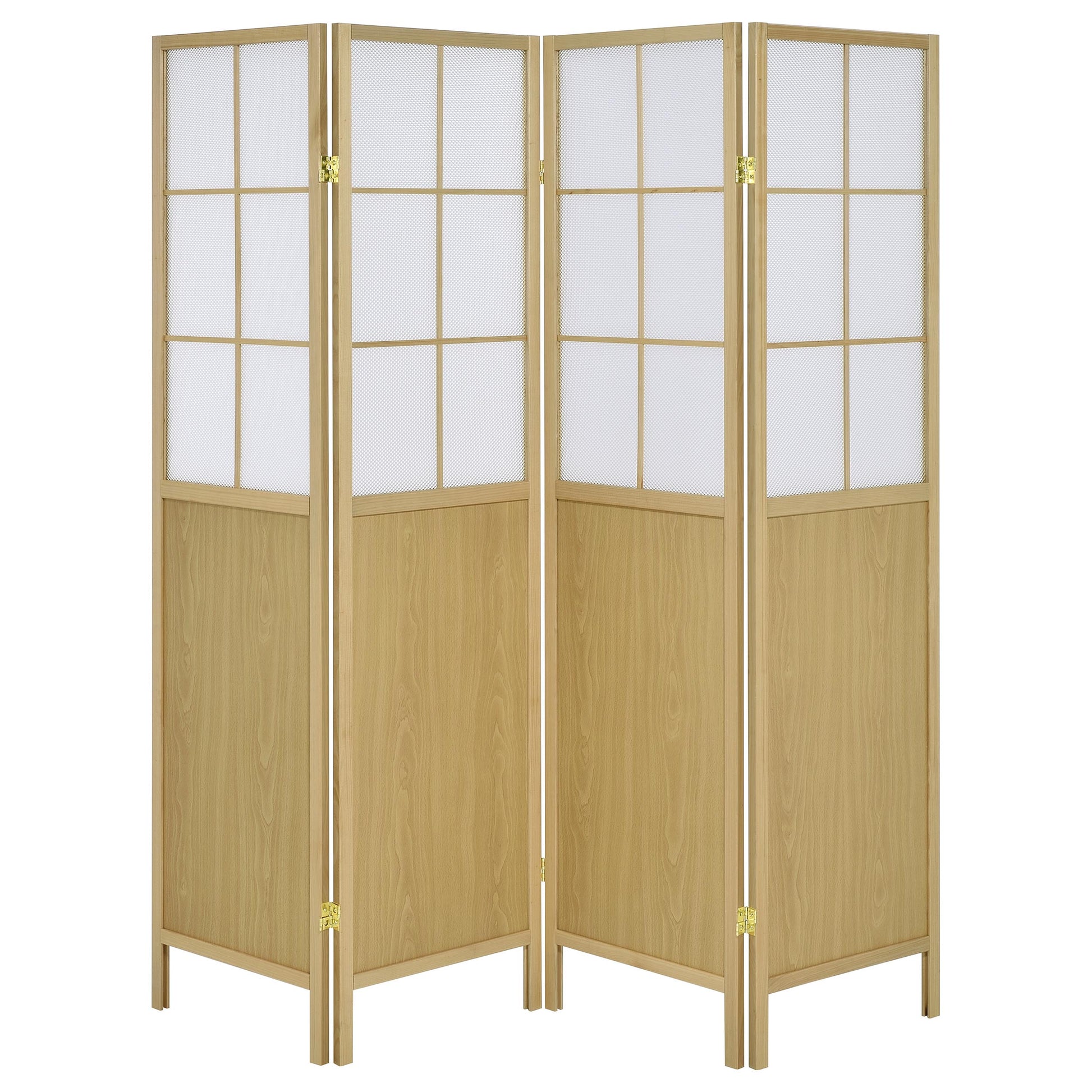 Edwards 4-Panel Room Divider Folding Shoji Screen Natural - Discount Furniture Connection
