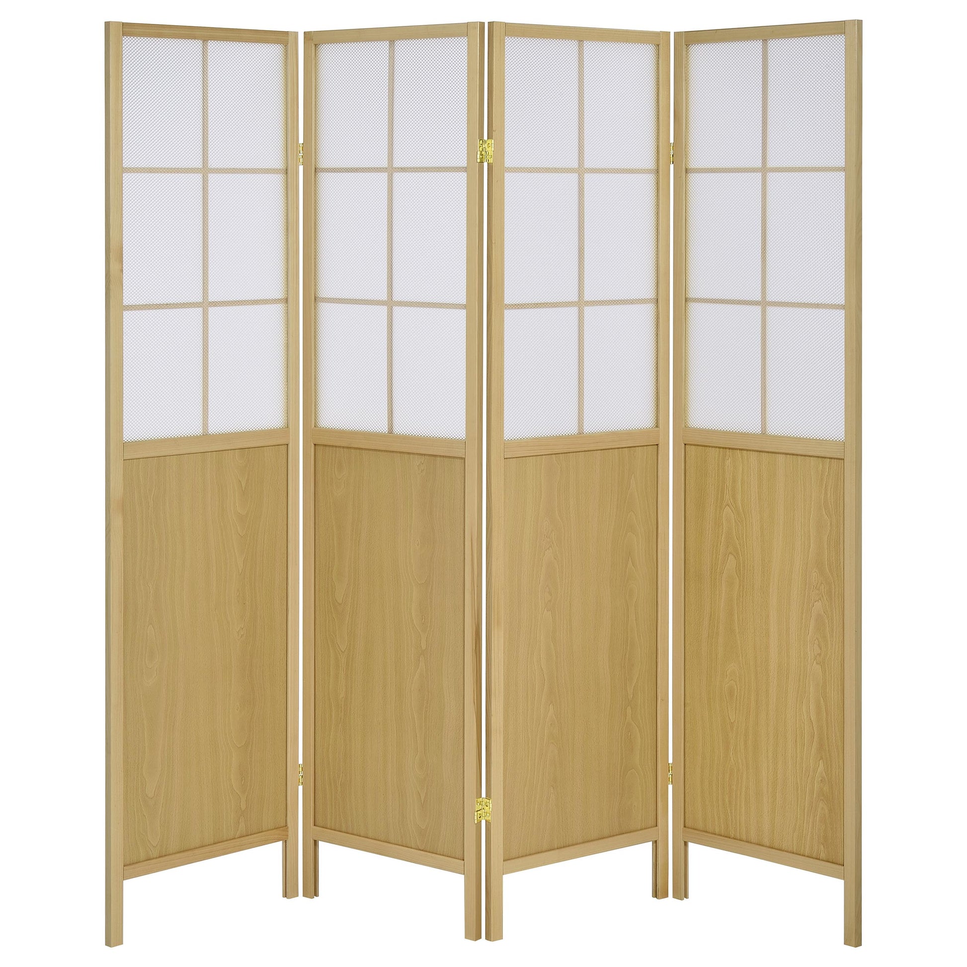 Edwards 4-Panel Room Divider Folding Shoji Screen Natural - Discount Furniture Connection
