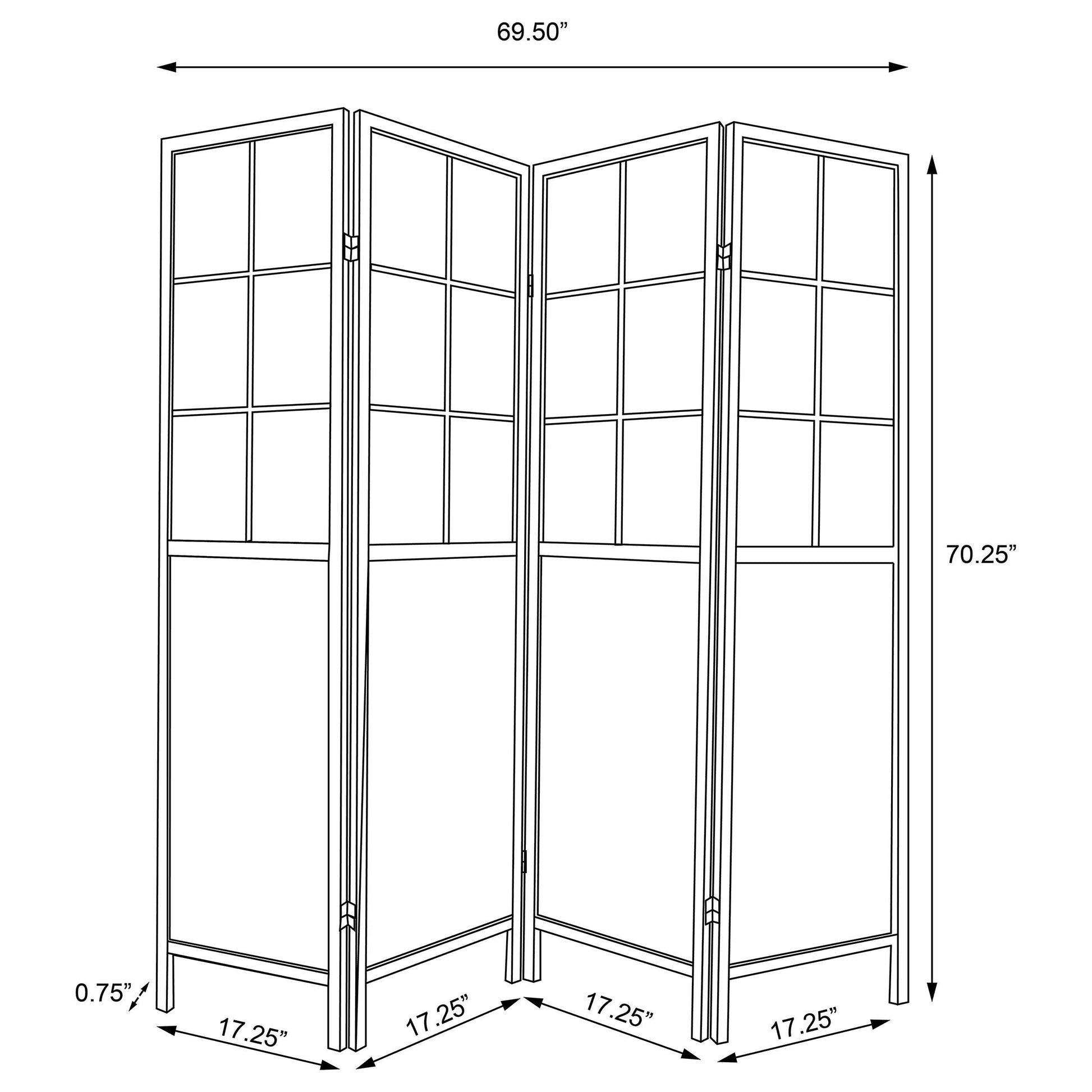 Edwards 4-Panel Room Divider Folding Shoji Screen Natural - Discount Furniture Connection