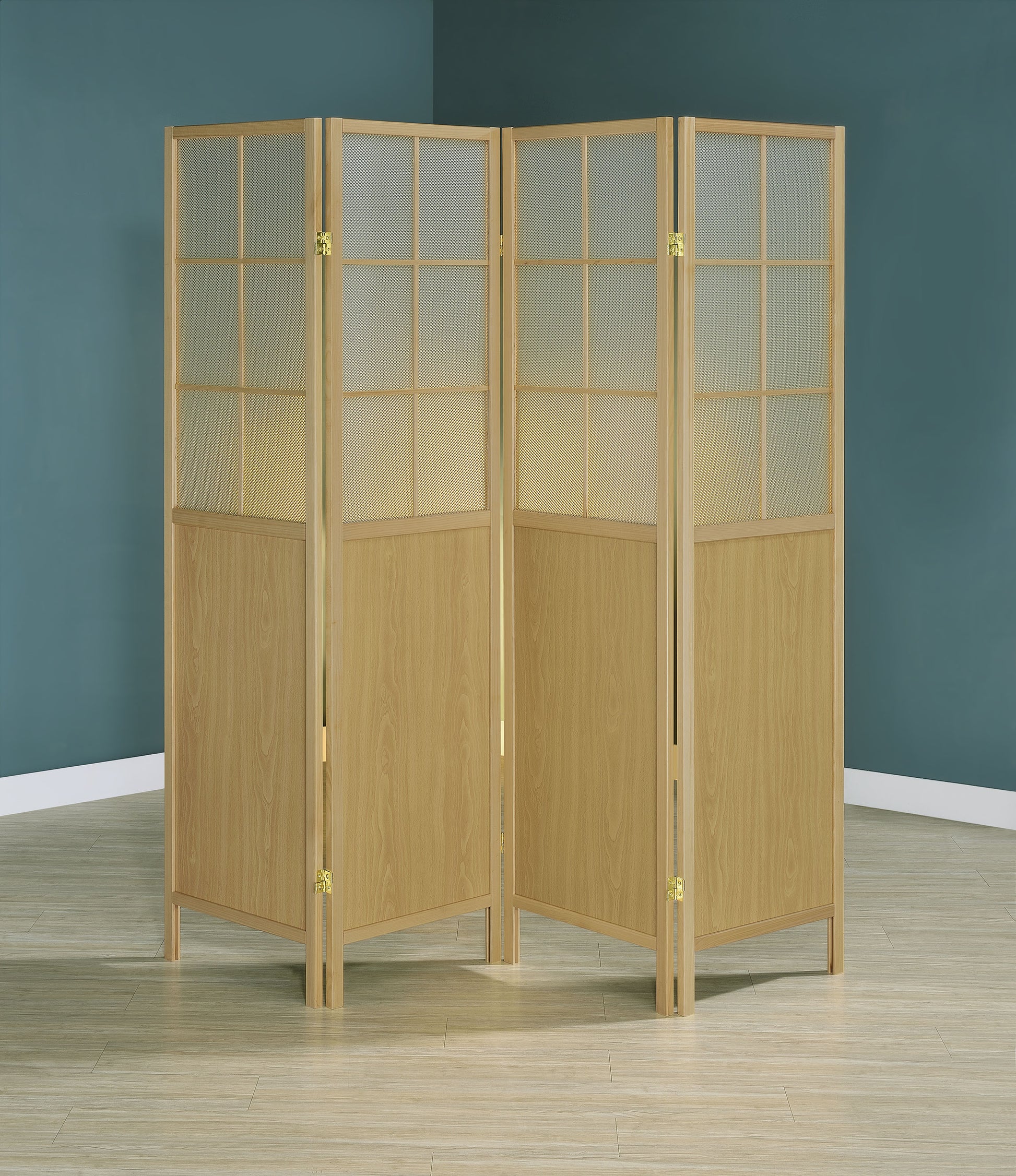 Edwards 4-Panel Room Divider Folding Shoji Screen Natural - Discount Furniture Connection