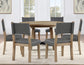 Aubrey Side Chair, Gray Vegan Leather with Driftwood finish