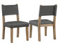 Aubrey Side Chair, Gray Vegan Leather with Driftwood finish