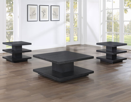 Canyon 3-Piece Table Set, Black
(Cocktail Table & 2 End Tables)