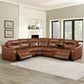 CASA 6-PIECE LEATHER DUAL-POWER RECLINING SECTIONAL, COACH