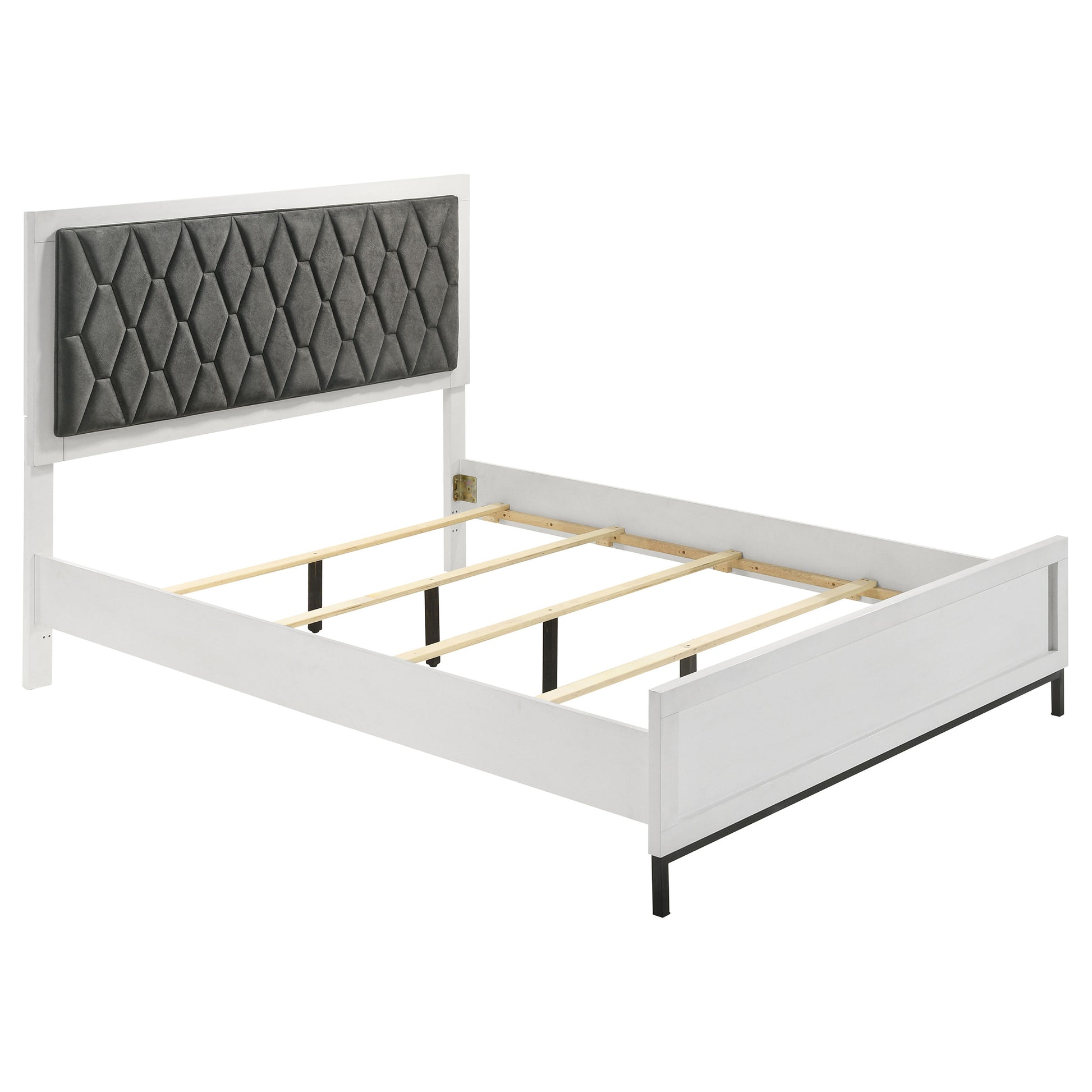 Sonora Queen Upholstered Panel Bed White - Discount Furniture Connection