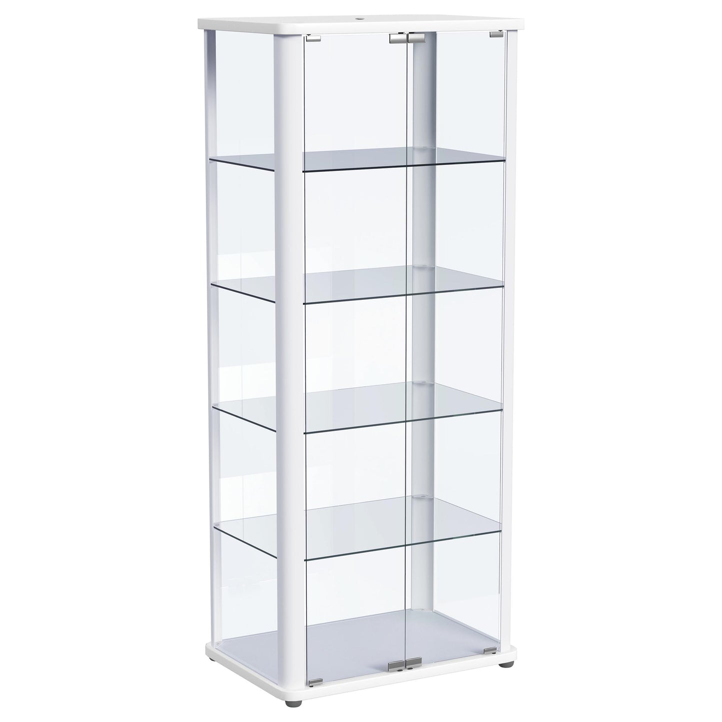 Aero 5-shelf Display Curio Cabinet with LED Lighting White - Discount Furniture Connection