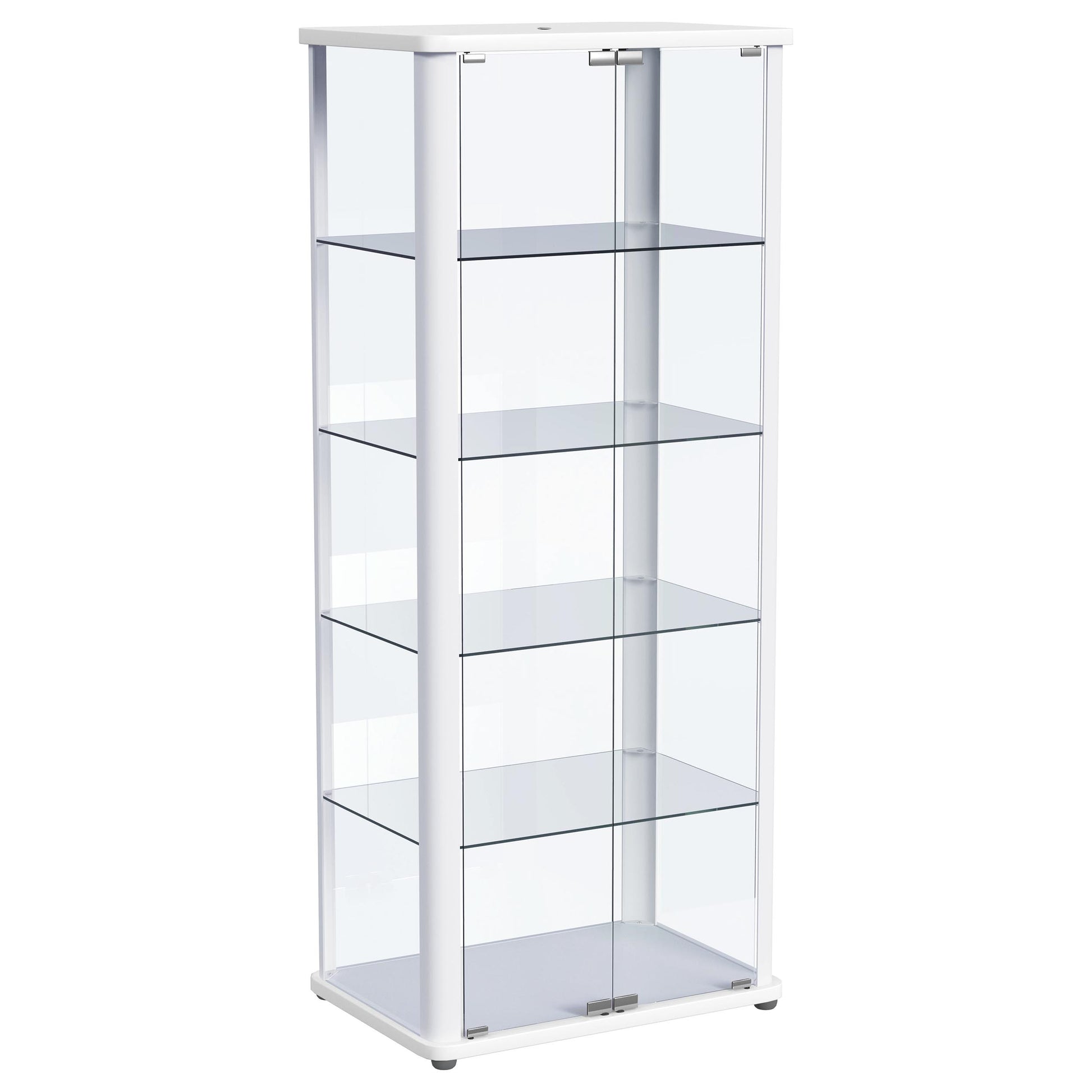 Aero 5-shelf Display Curio Cabinet with LED Lighting White - Discount Furniture Connection