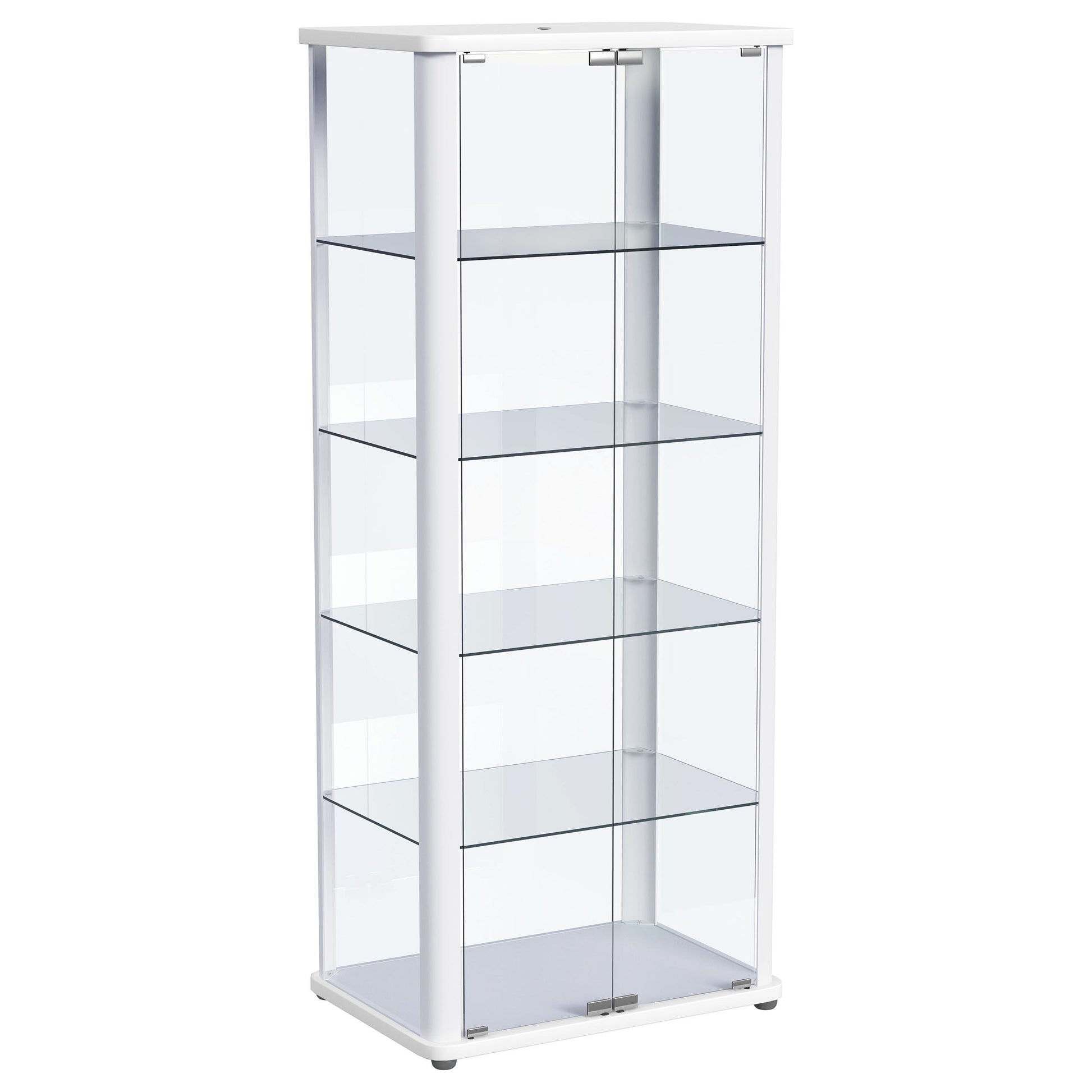 Aero 5-shelf Display Curio Cabinet with LED Lighting White - Discount Furniture Connection