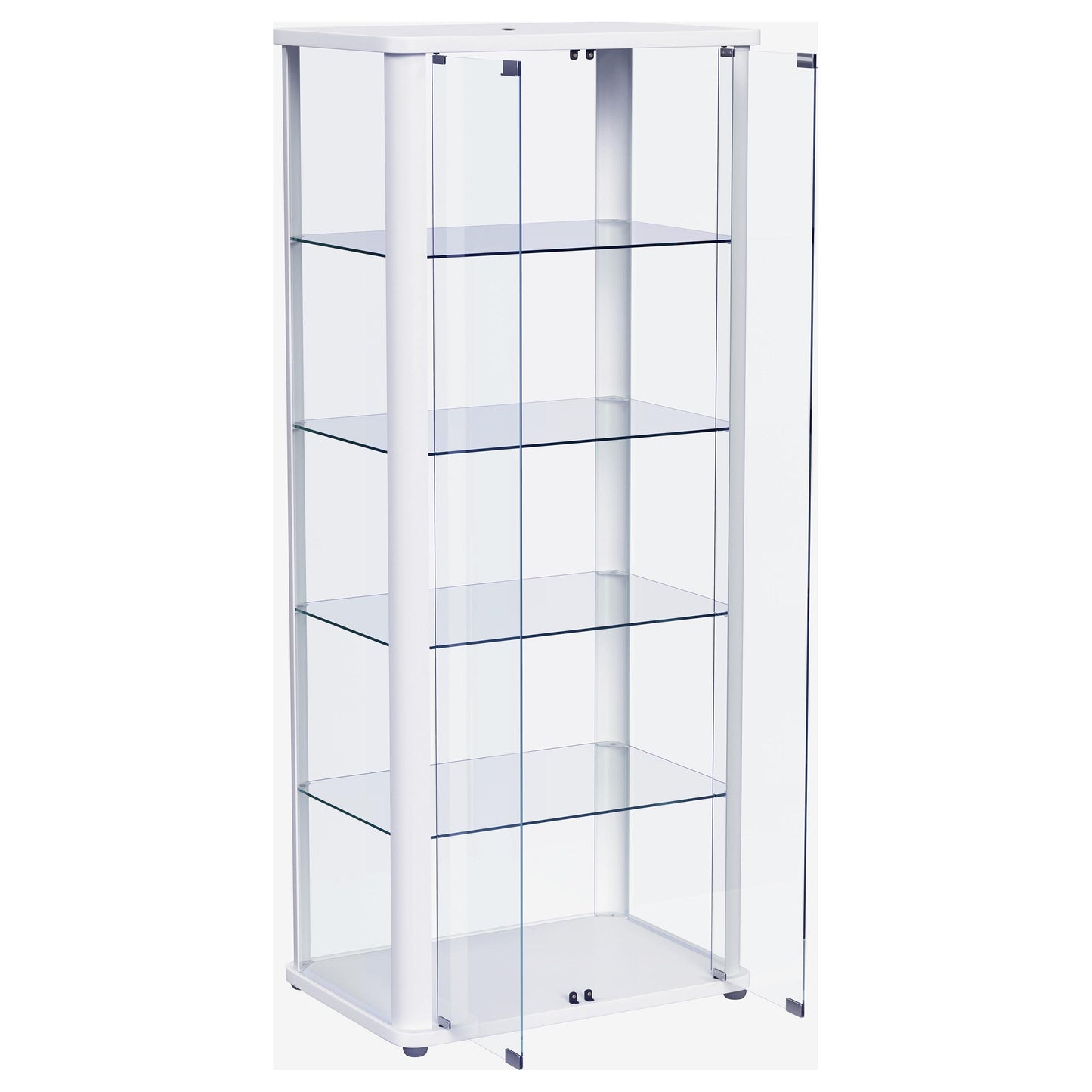 Aero 5-shelf Display Curio Cabinet with LED Lighting White - Discount Furniture Connection