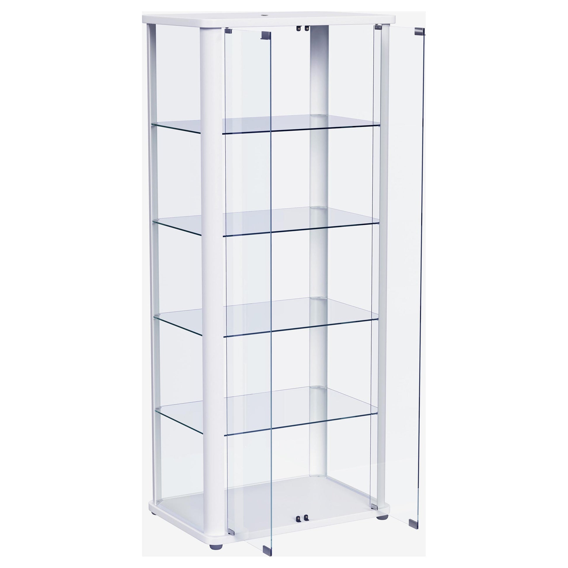 Aero 5-shelf Display Curio Cabinet with LED Lighting White - Discount Furniture Connection