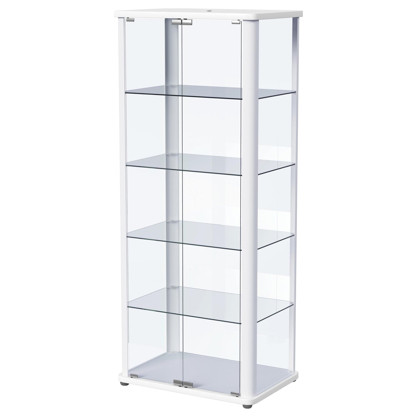 Aero 5-shelf Display Curio Cabinet with LED Lighting White - Discount Furniture Connection