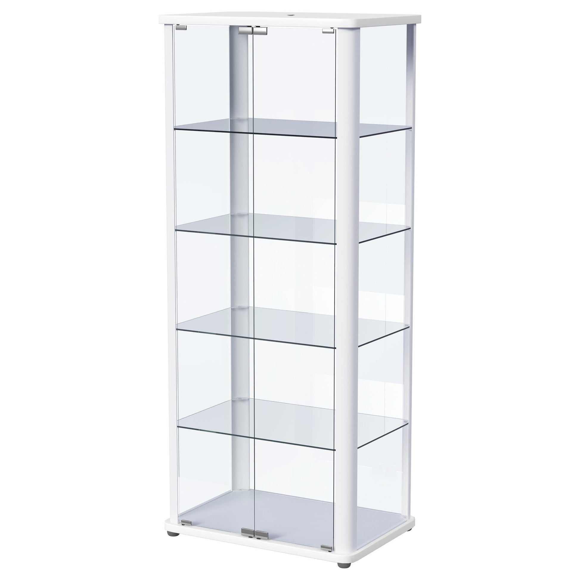 Aero 5-shelf Display Curio Cabinet with LED Lighting White - Discount Furniture Connection