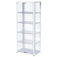 Aero 5-shelf Display Curio Cabinet with LED Lighting White - Discount Furniture Connection