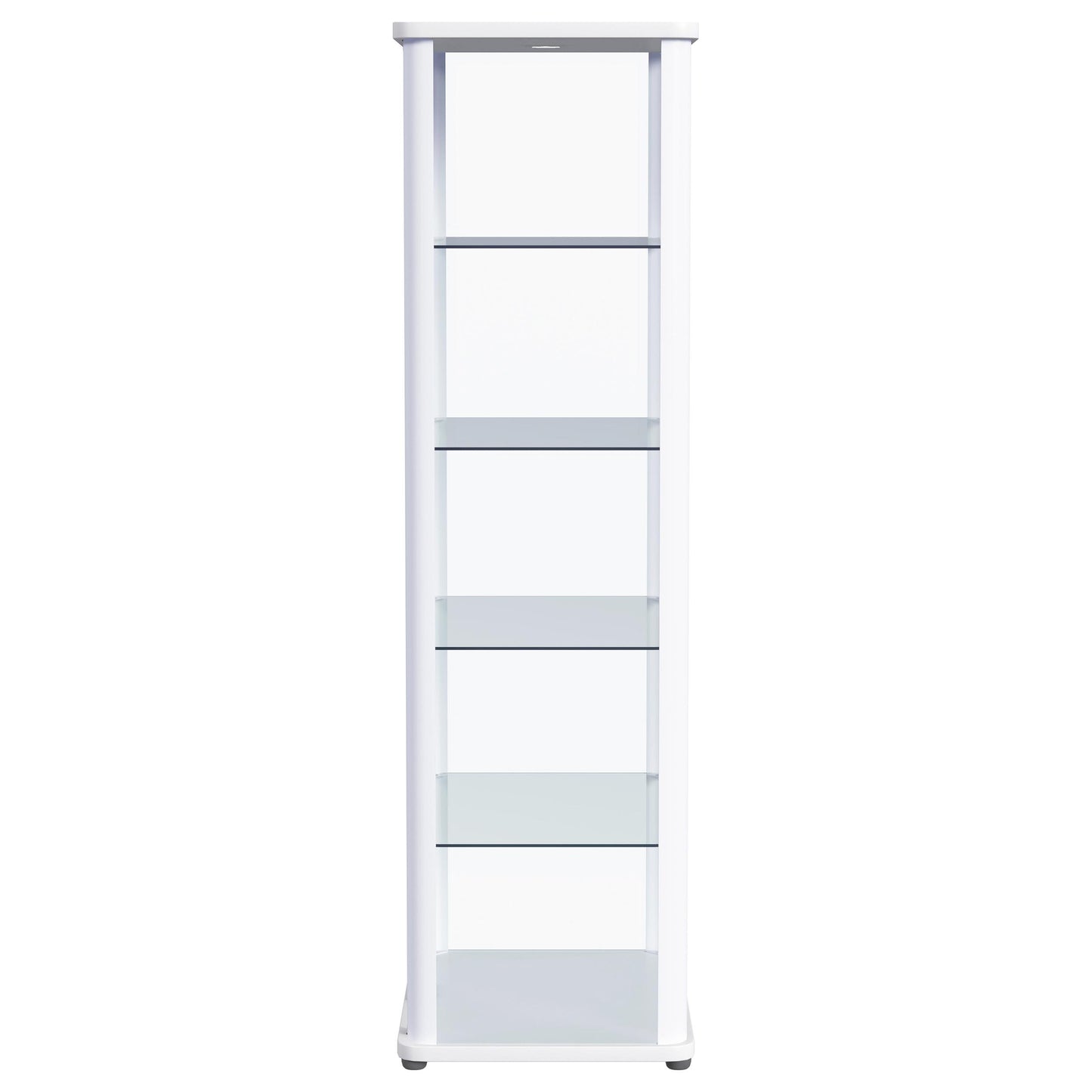 Aero 5-shelf Display Curio Cabinet with LED Lighting White - Discount Furniture Connection
