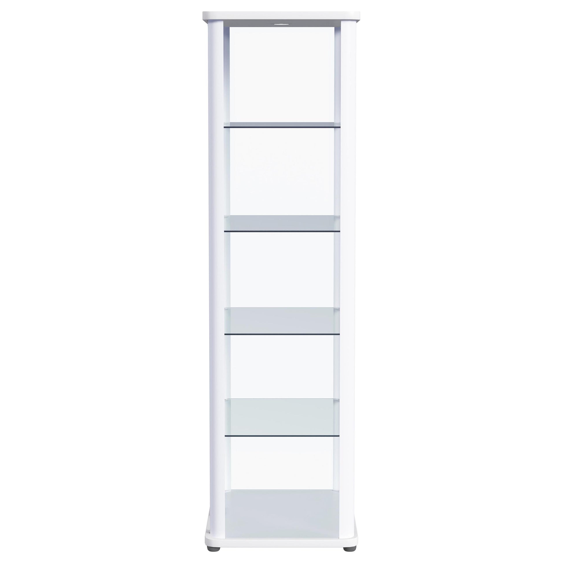 Aero 5-shelf Display Curio Cabinet with LED Lighting White - Discount Furniture Connection