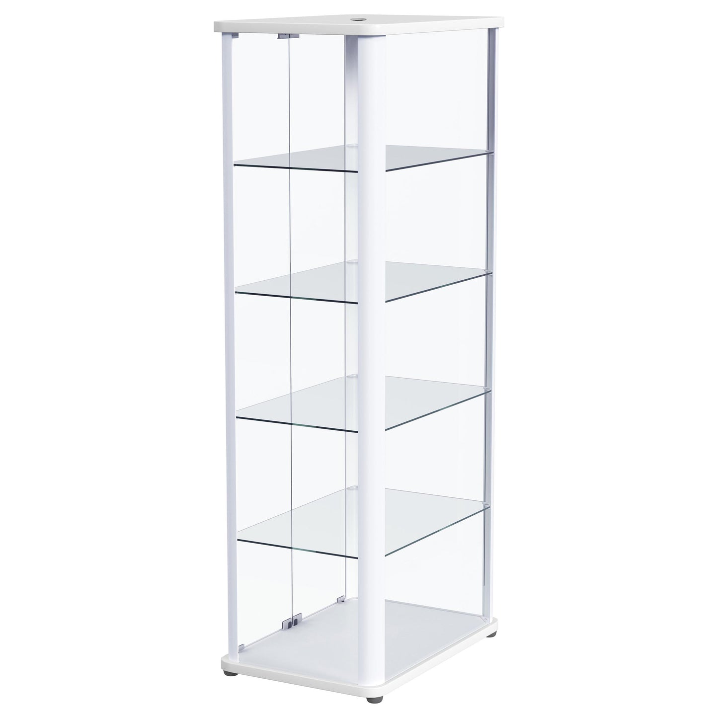 Aero 5-shelf Display Curio Cabinet with LED Lighting White - Discount Furniture Connection