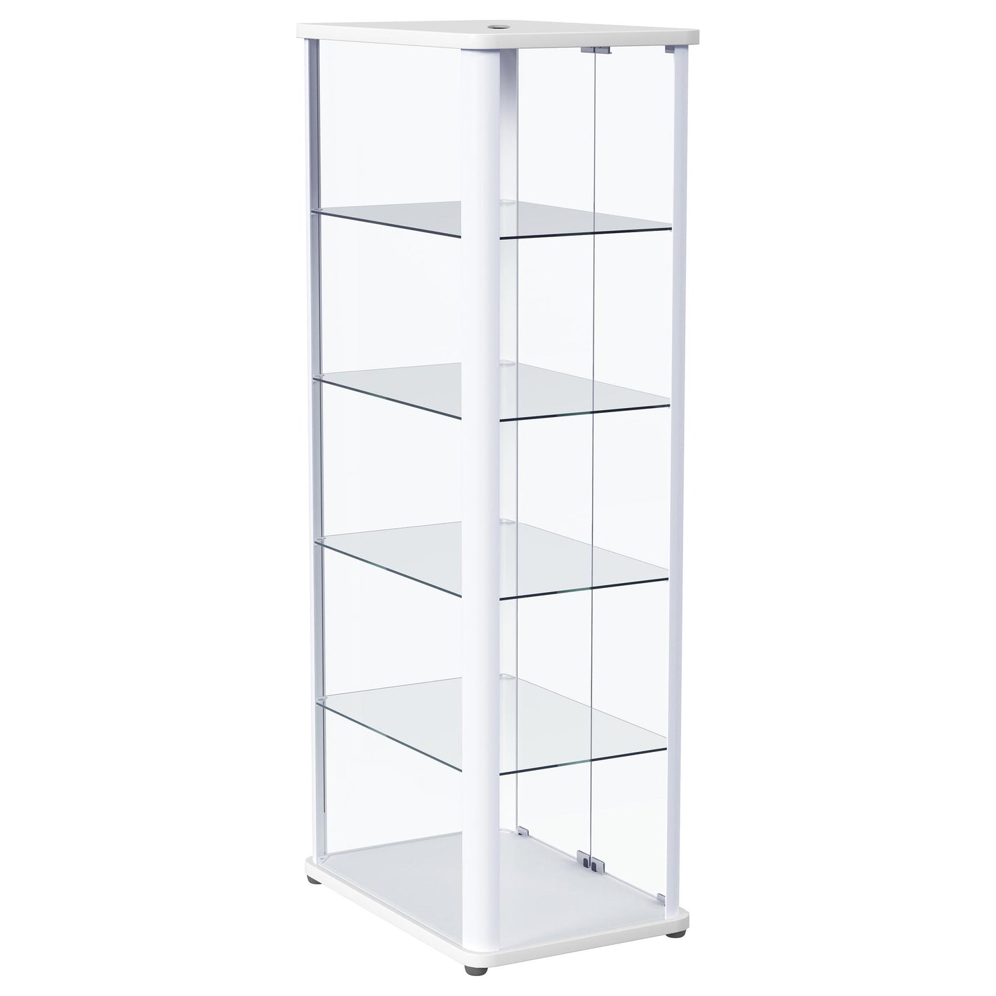 Aero 5-shelf Display Curio Cabinet with LED Lighting White - Discount Furniture Connection