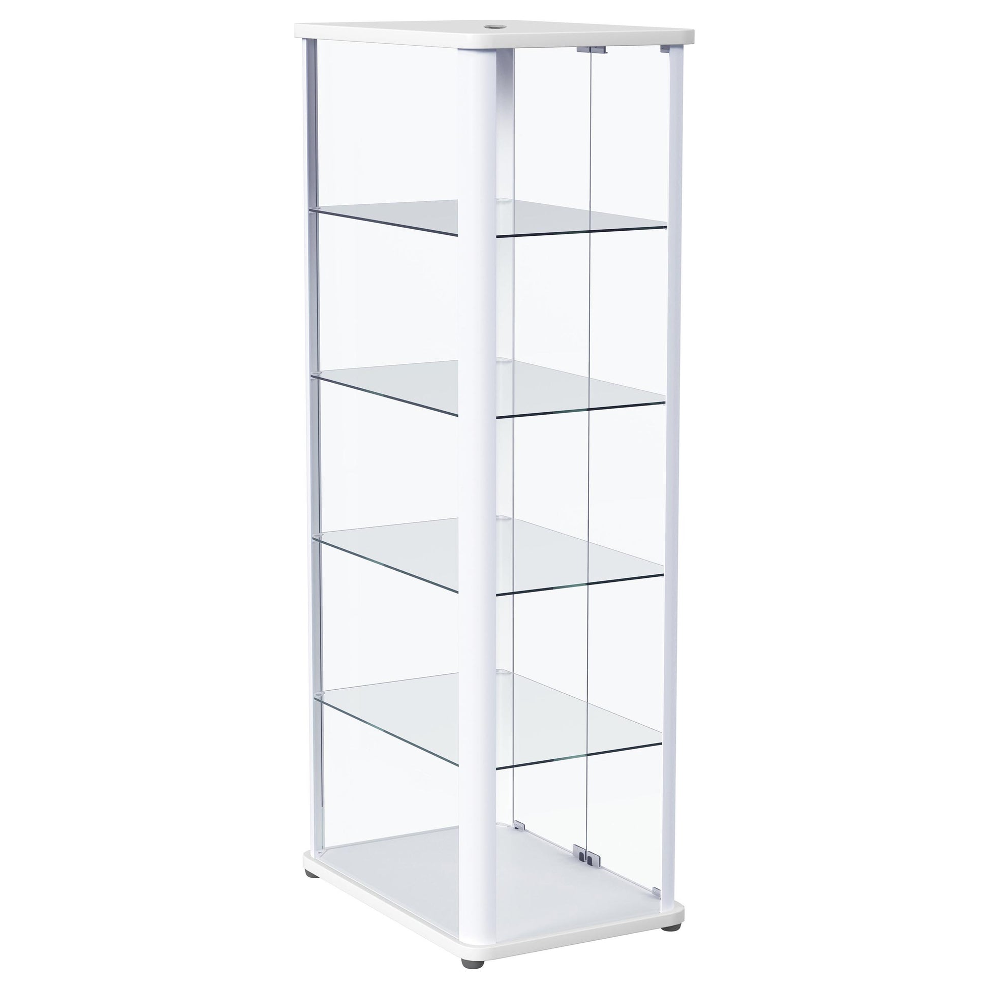 Aero 5-shelf Display Curio Cabinet with LED Lighting White - Discount Furniture Connection