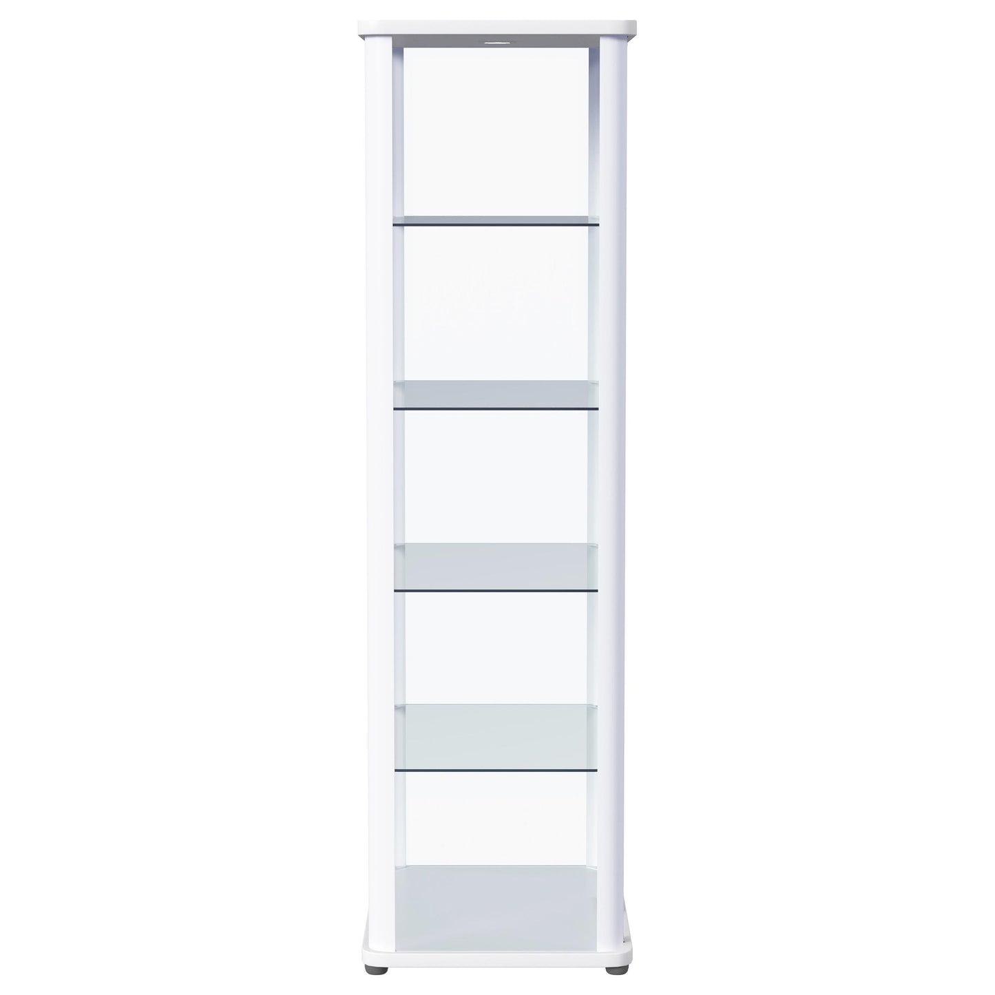 Aero 5-shelf Display Curio Cabinet with LED Lighting White - Discount Furniture Connection
