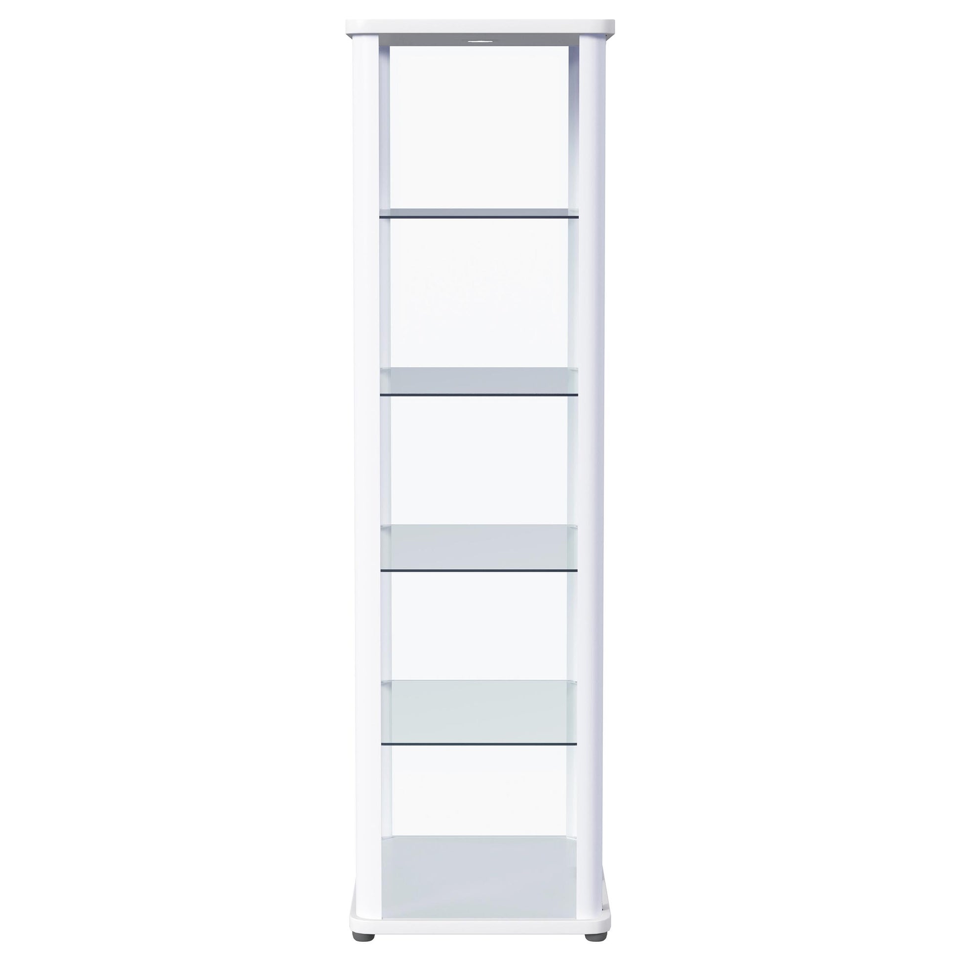 Aero 5-shelf Display Curio Cabinet with LED Lighting White - Discount Furniture Connection