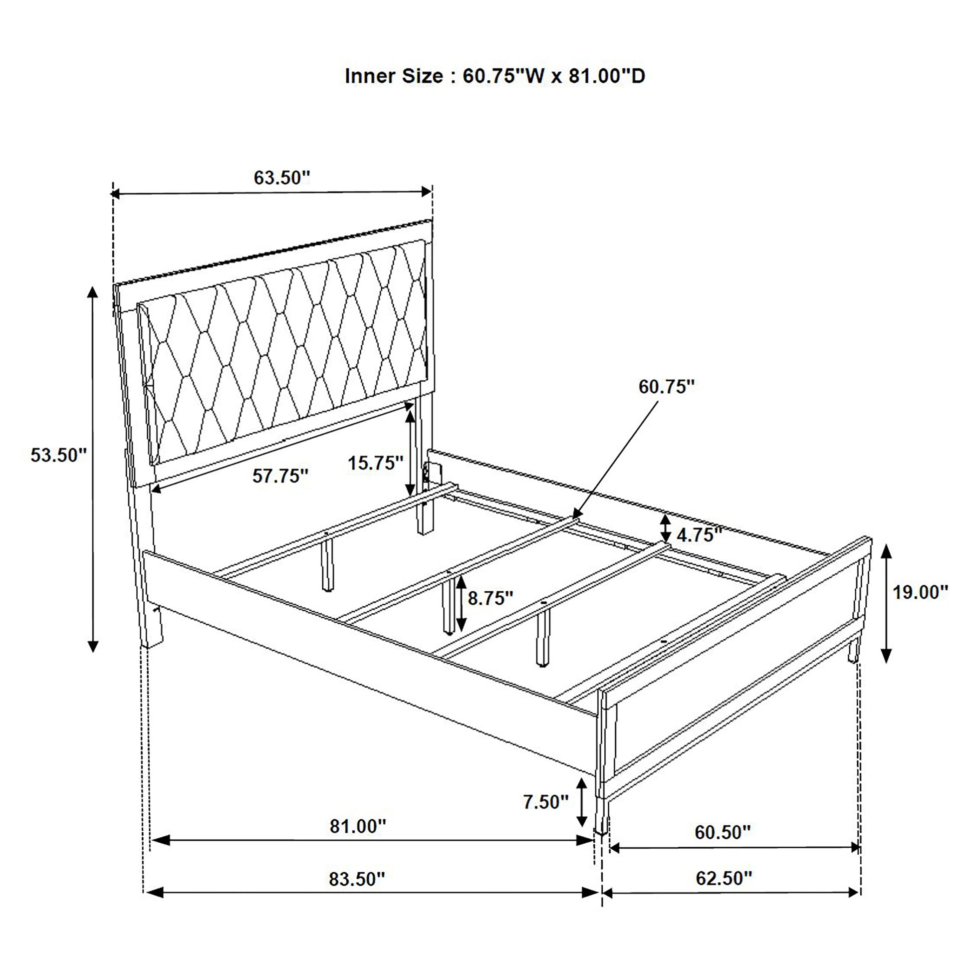 Sonora Queen Upholstered Panel Bed White - Discount Furniture Connection