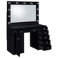 Acena 7-drawer Vanity Set with Lighting Black High Gloss - Discount Furniture Connection