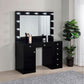 Acena 7-drawer Vanity Set with Lighting Black High Gloss - Discount Furniture Connection