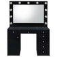 Acena 7-drawer Vanity Set with Lighting Black High Gloss - Discount Furniture Connection