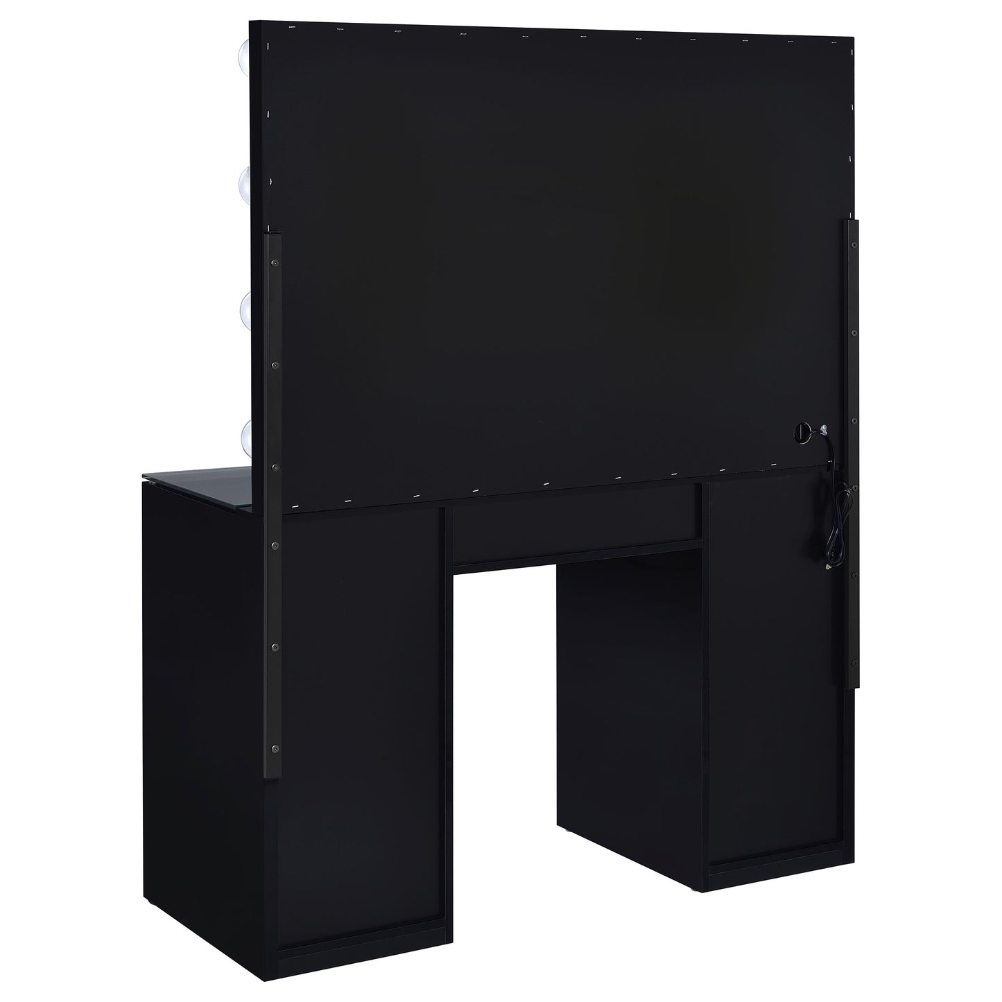 Acena 7-drawer Vanity Set with Lighting Black High Gloss - Discount Furniture Connection