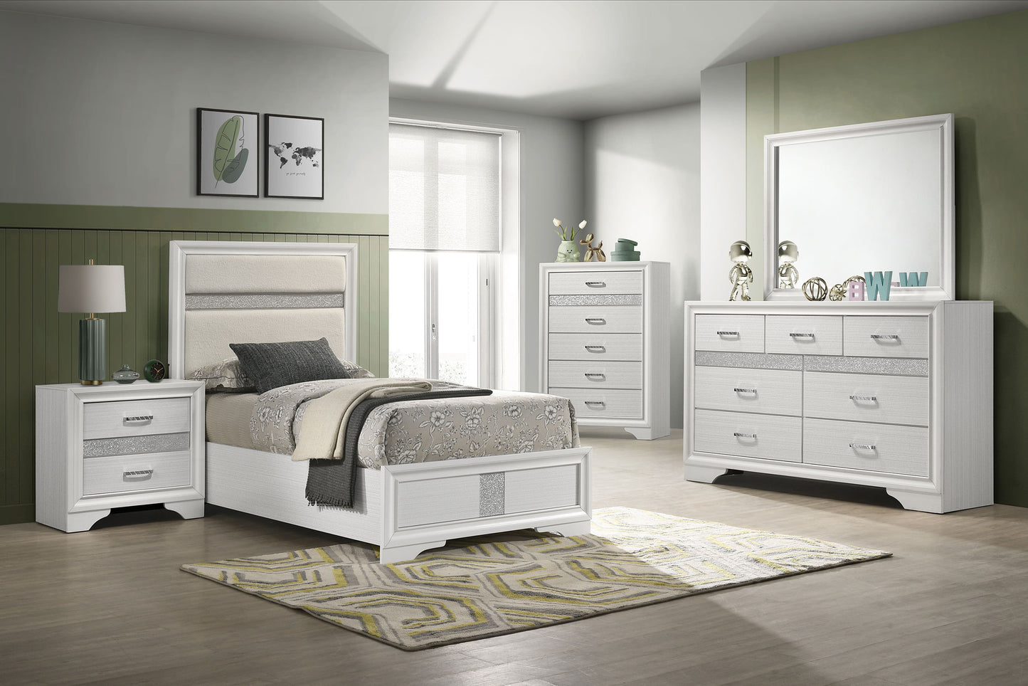 Miranda 5-piece Twin Bedroom Set White - Discount Furniture Connection