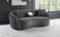 Brookside Velvet Upholstered Curved Sofa Dark Grey - Discount Furniture Connection