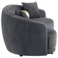 Brookside Velvet Upholstered Curved Sofa Dark Grey - Discount Furniture Connection