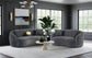 Brookside Velvet Upholstered Curved Sofa Dark Grey - Discount Furniture Connection
