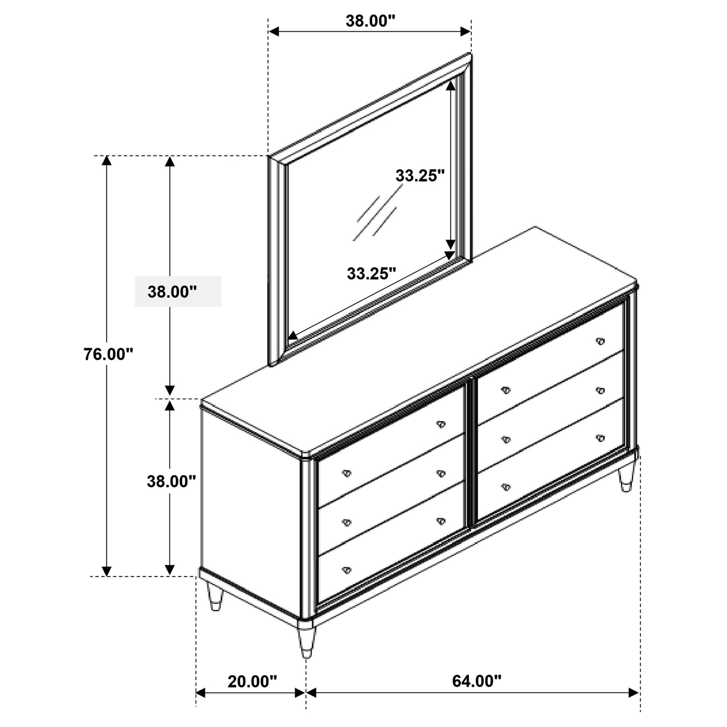 Emberlyn 6-drawer Dresser with Mirror Brown - Discount Furniture Connection
