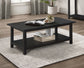 Payne Wood Coffee Table with Shelf Distressed Java - Discount Furniture Connection